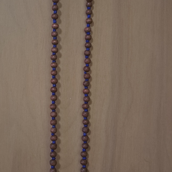 Jewelry - Vintage Minimalist 32" wood bead necklace Unisex Fashion Jewelry